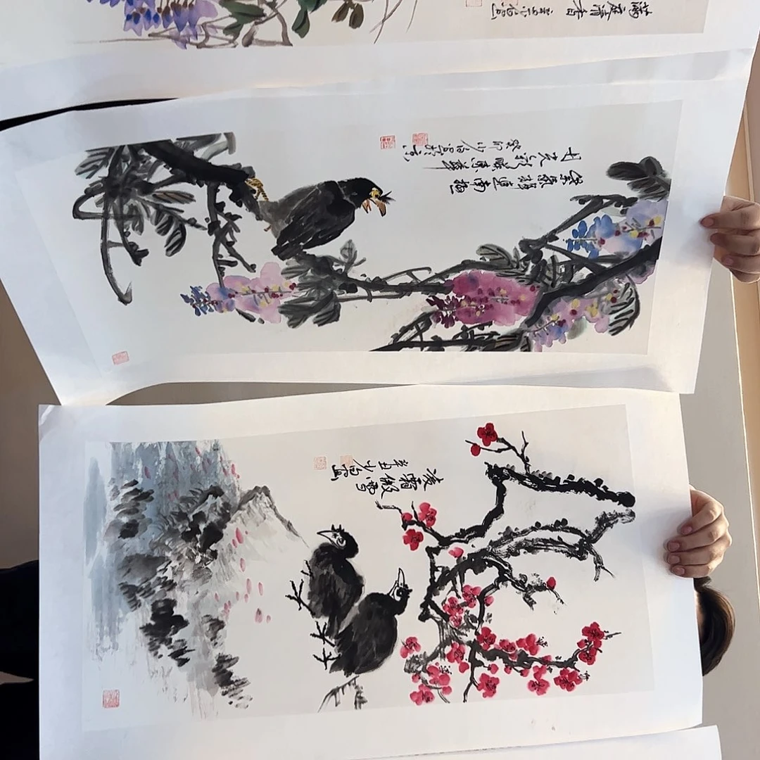 国画书法作品多次在一起了