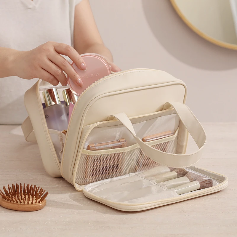 化妆包女便携2025新款高端防水大容量洗漱包分区化妆品手提收纳袋