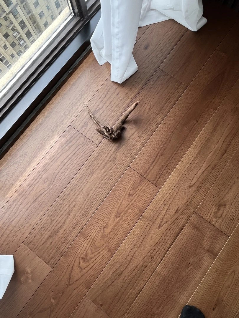 纯实木金刚装修柚木平口打龙骨石塑地板原木色胡桃色家用健康地板