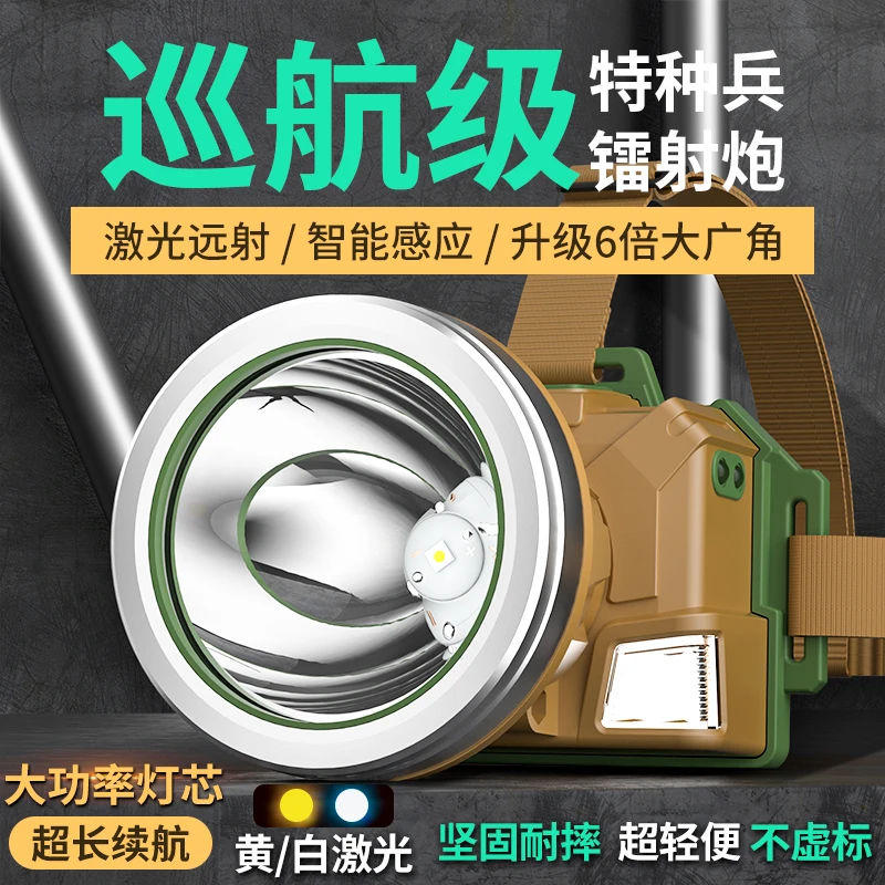 铭久户外超亮强光头灯矿灯容量头戴式照明灯钓鱼品牌续航超长耐用