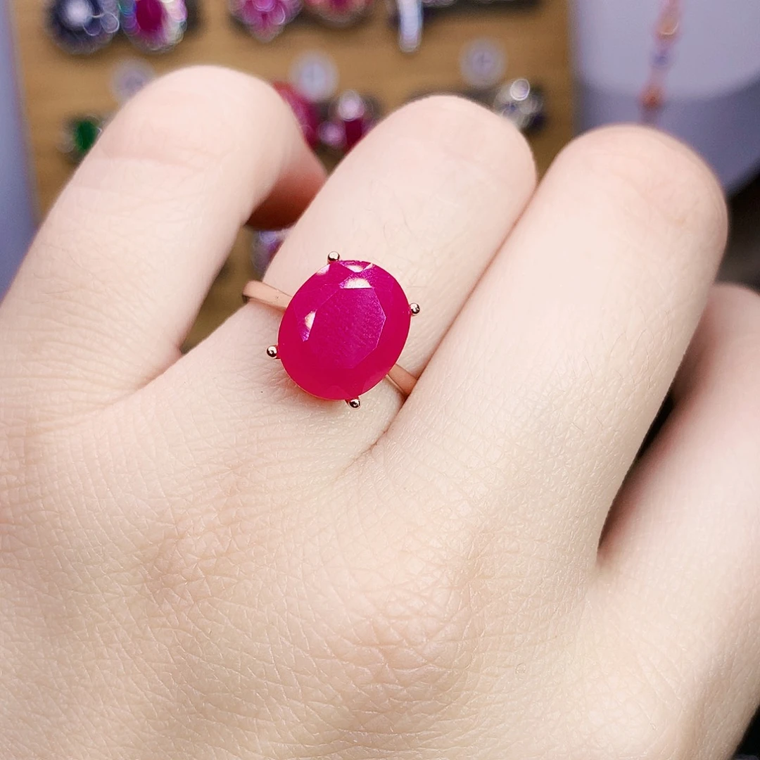 红宝石银S925镶嵌戒指