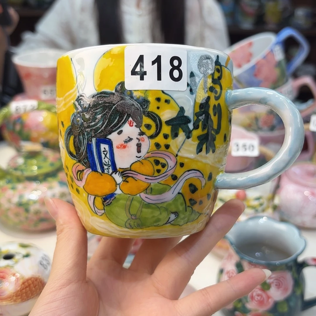 瓷片景德镇手绘高温釉下彩陶瓷茶具