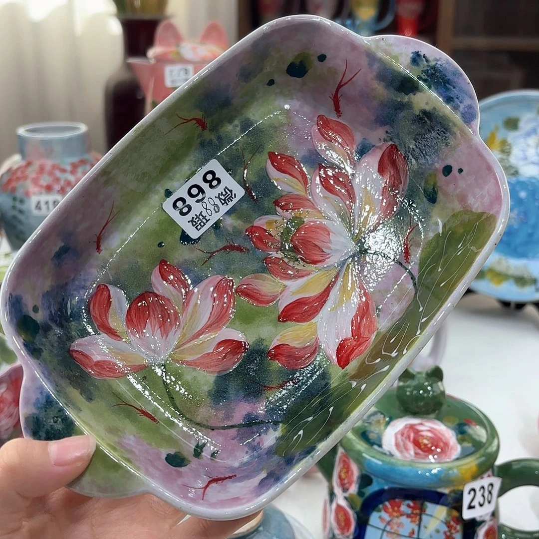 景德镇手绘高温釉下彩陶瓷茶具