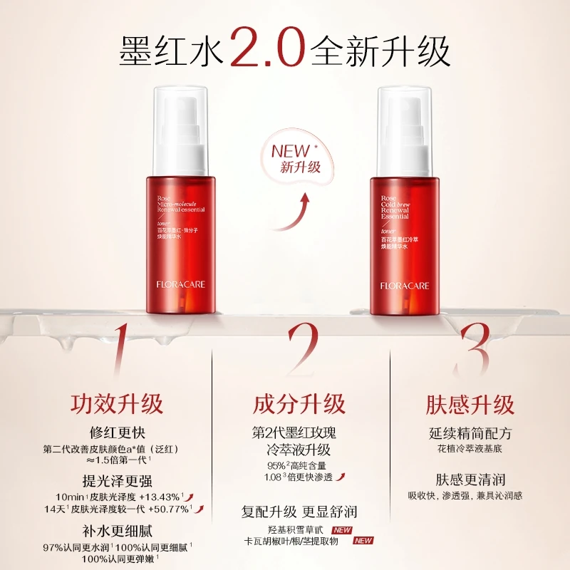 百花萃墨红精华爽肤水精华乳保湿护肤柔肤水套装