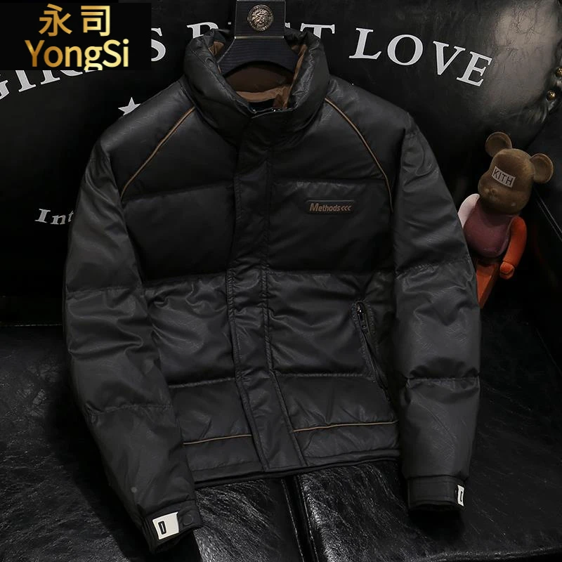 高端男士立领轻薄羽绒服冬季2025年新款潮牌男装加厚休闲短款外套