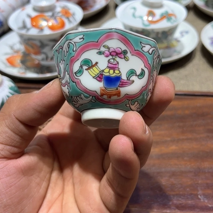 纯手绘精品盖碗杯