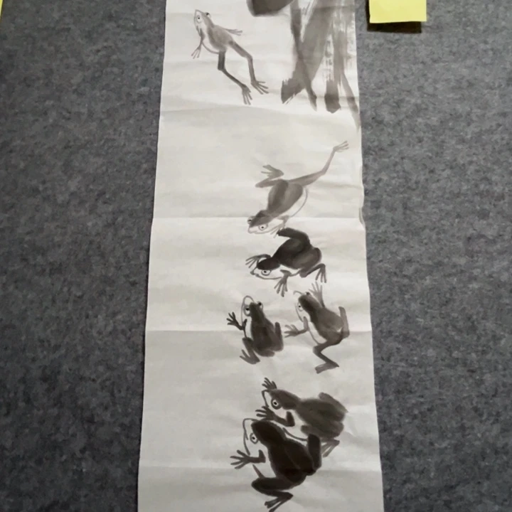 竖款大鱼书画艺术作品