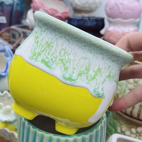 多肉绿植陶瓷花盆9.9包邮，有空