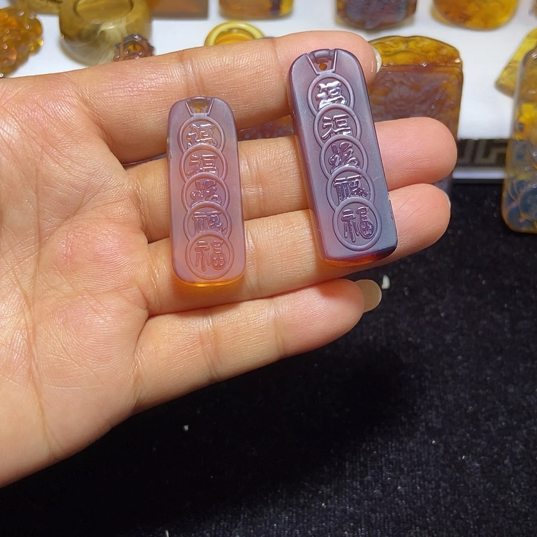 琥珀颈饰未镶嵌缅甸天然琥珀吊坠