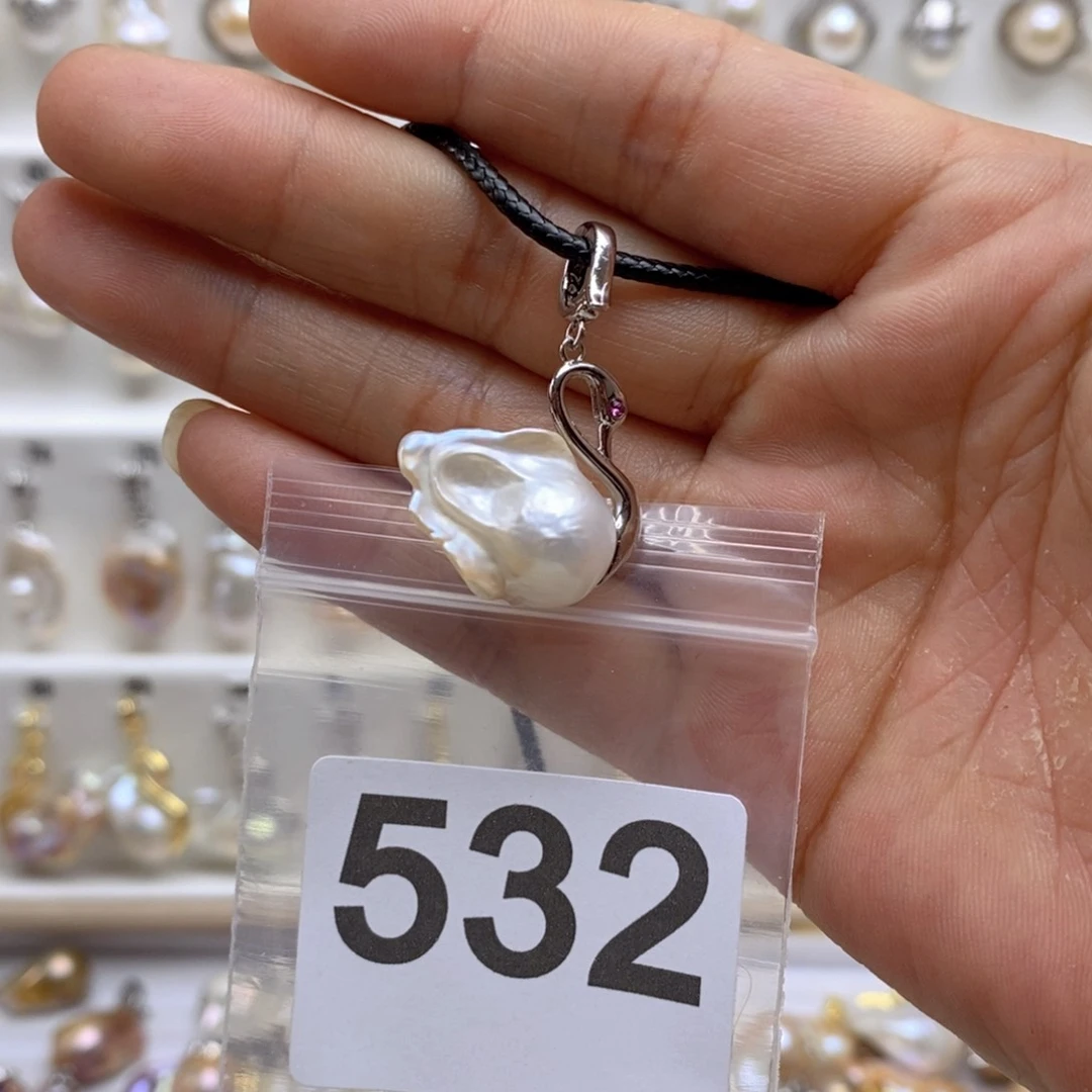 淡水珍珠颈饰银S925镶嵌532