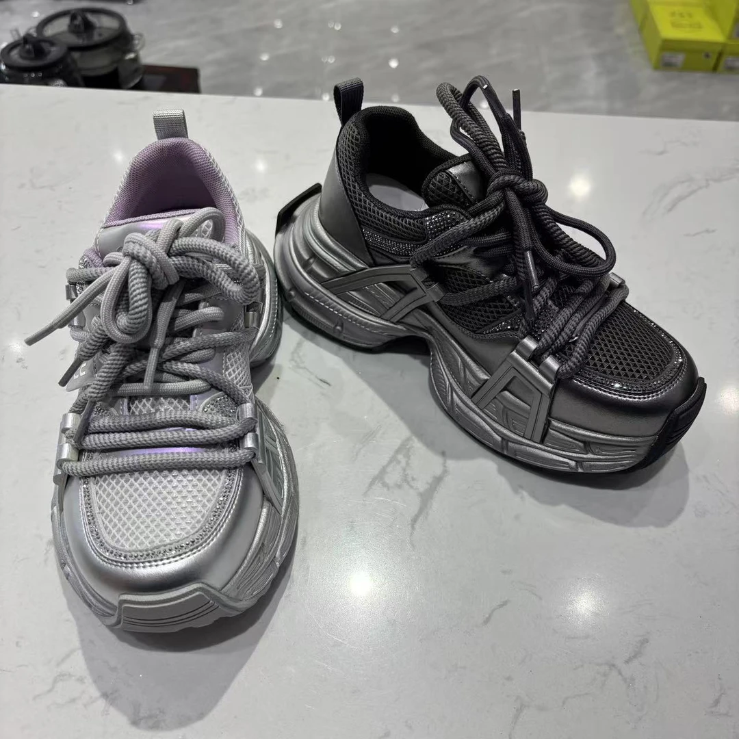 带钻老爹鞋女士厚底增高鞋四季款YD24-50