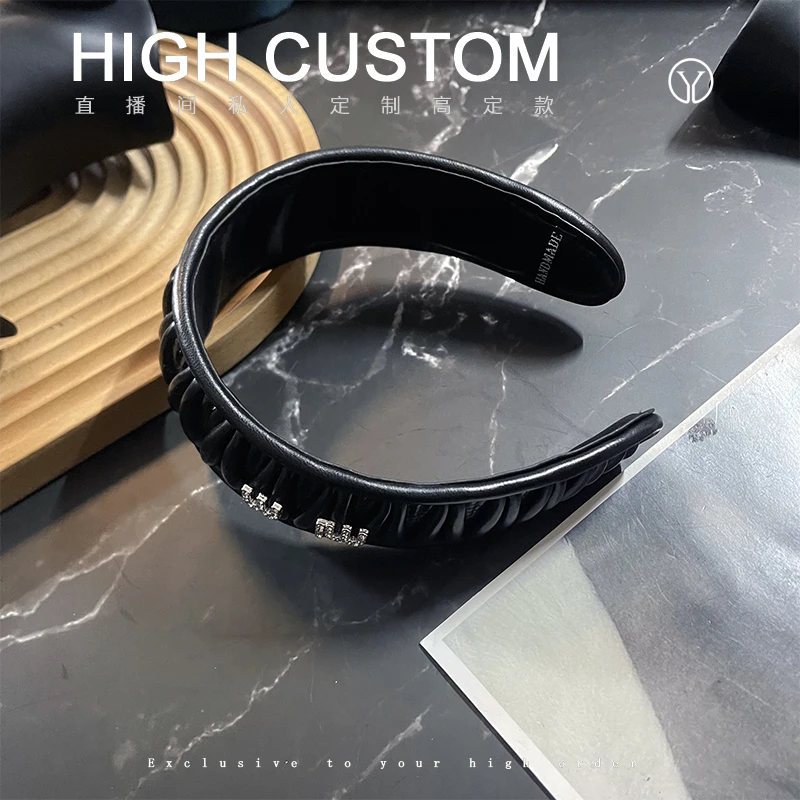 牛牛 皮质褶皱宽边发箍