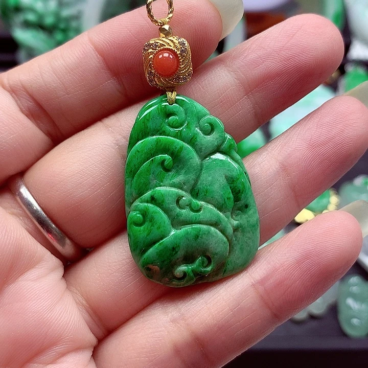 颈饰银S925镶嵌翡翠翡翠