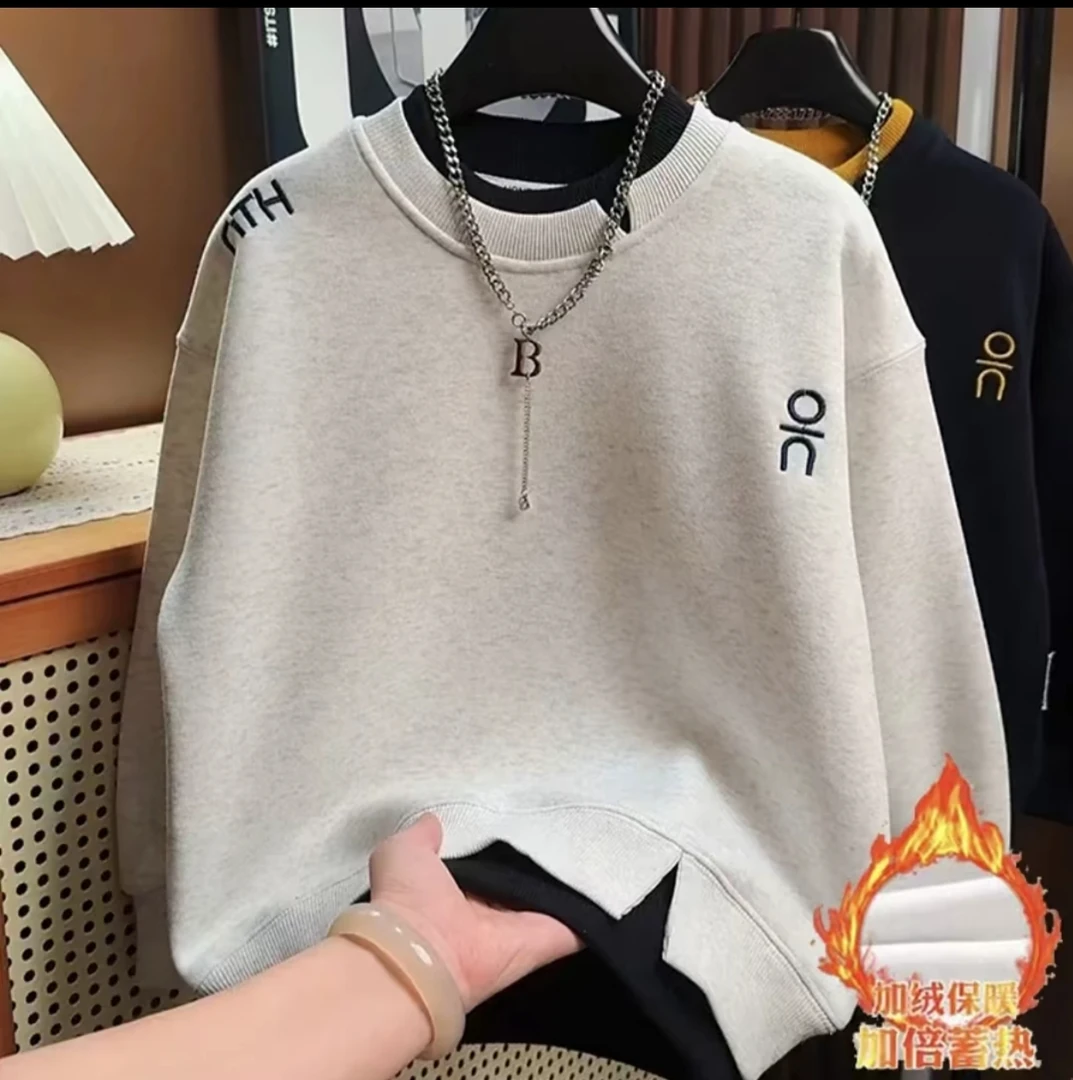 儿童韩版加绒假俩件时尚洋气卫衣打底衫