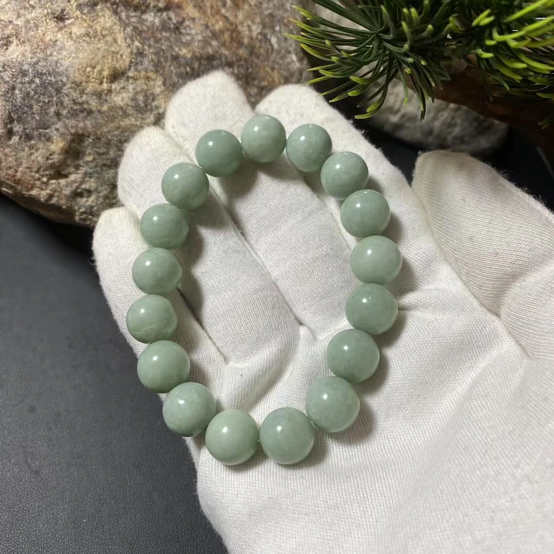 天然岫玉辽阳蓝圆珠手串手链佛珠卡12男女款闺蜜手链饰品随机发货