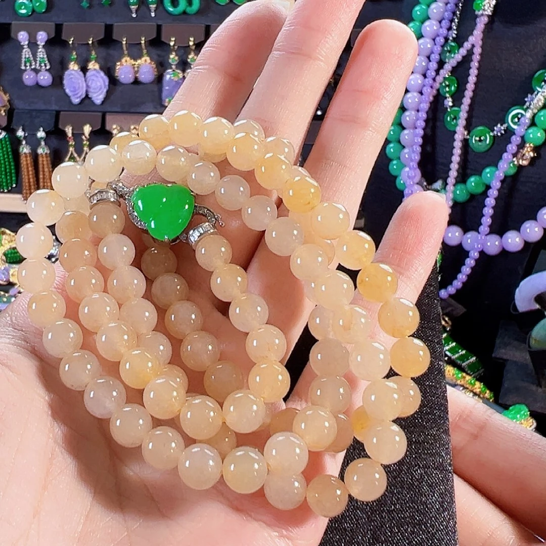 翡翠18K金镶嵌颈饰签收后24小时鉴赏期