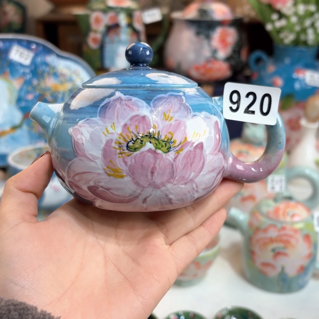 景德镇手绘高温釉下彩陶瓷茶具