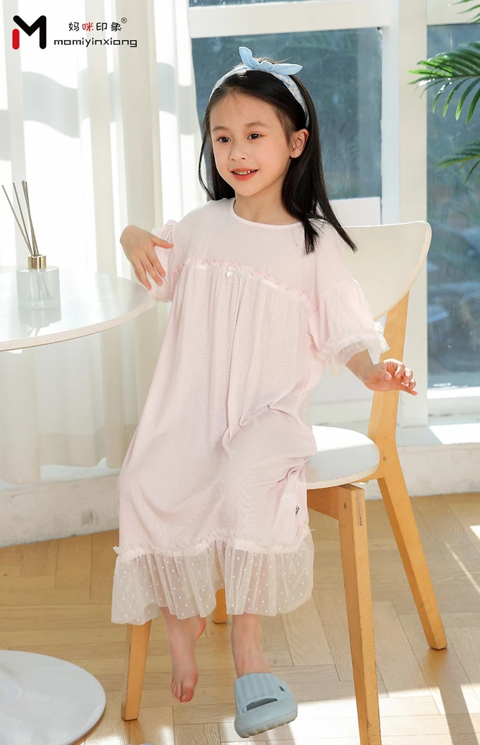 4530妈咪印象夏季网纱莫代尔薄款家居服