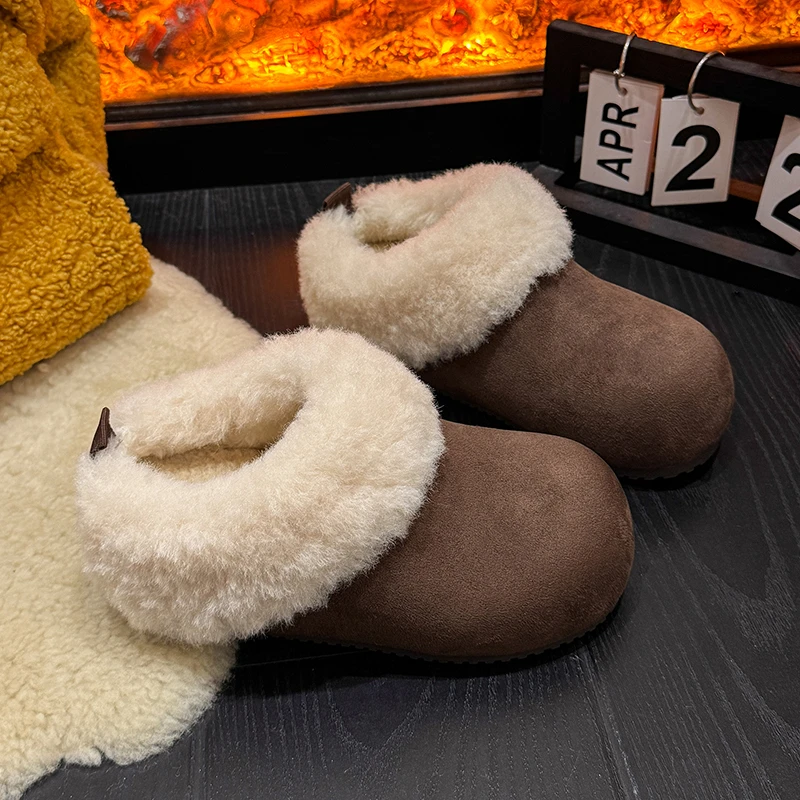墩墩小奶包~保暖加绒勃肯鞋2025冬季保暖防滑棉鞋姿包头款毛毛鞋