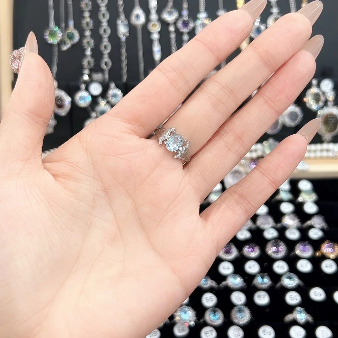 紫晶戒指银S925镶嵌天然