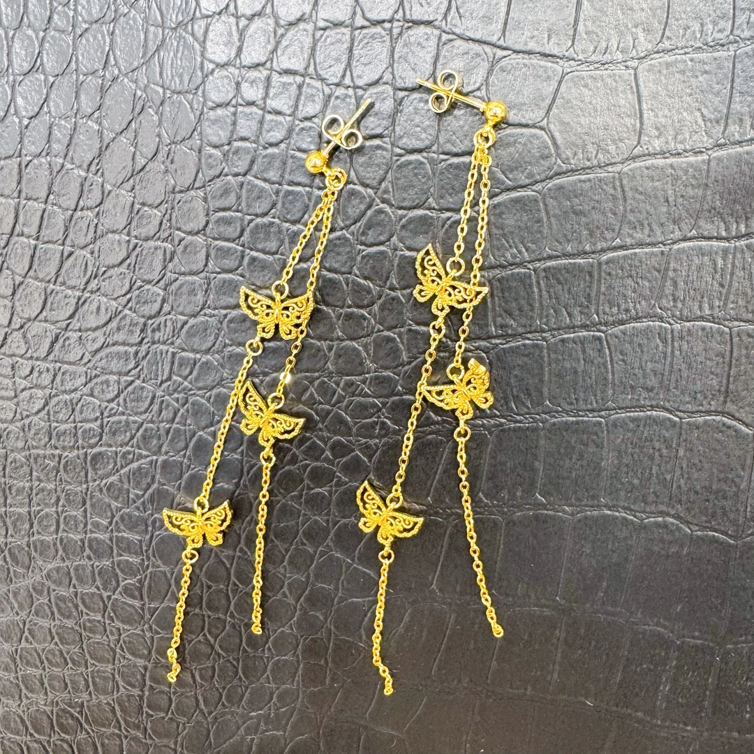 【丁老头甄选】蝴蝶飞飞耳环1040