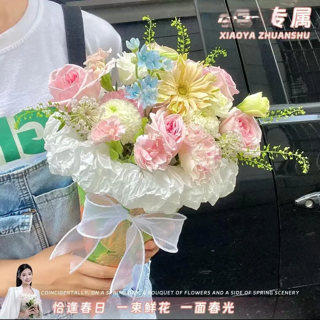 【春天的甜❤玫瑰混搭冰激凌花束】约会见面送爱人闺蜜仪式感花束