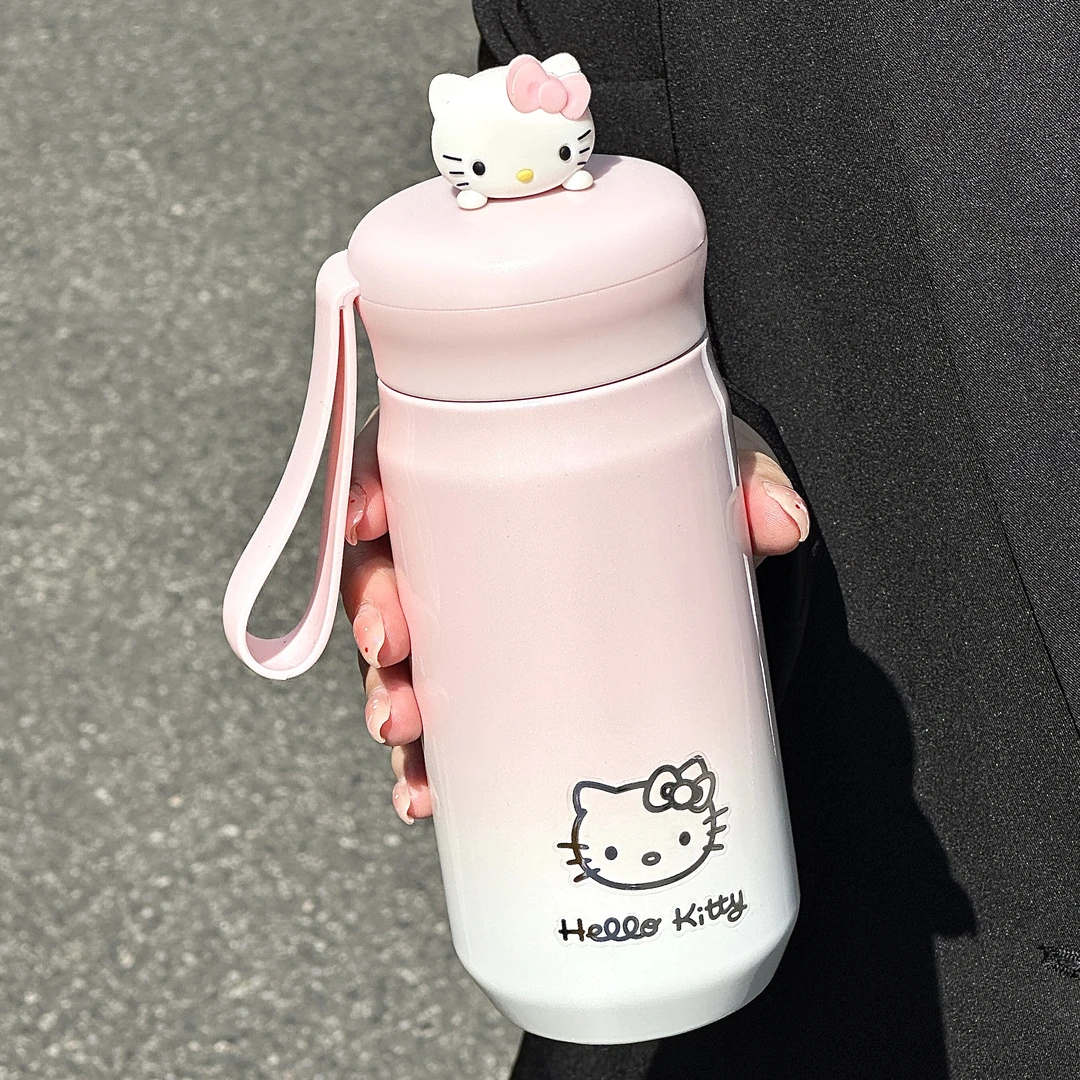 可爱保温杯女2025新款hellokitty水杯学生便携小巧带茶隔泡茶杯子
