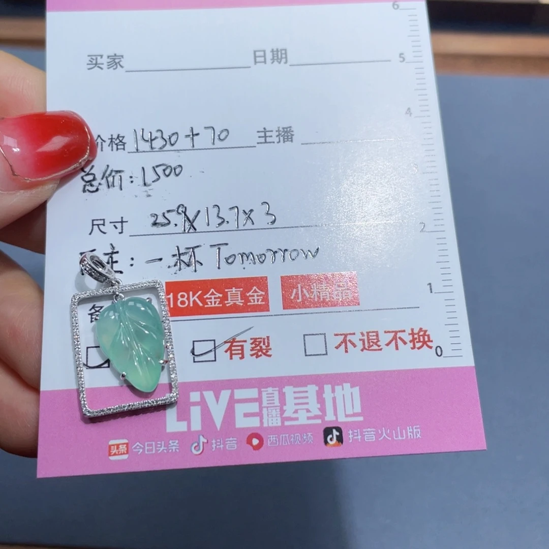翡翠18K金镶嵌颈饰翡翠