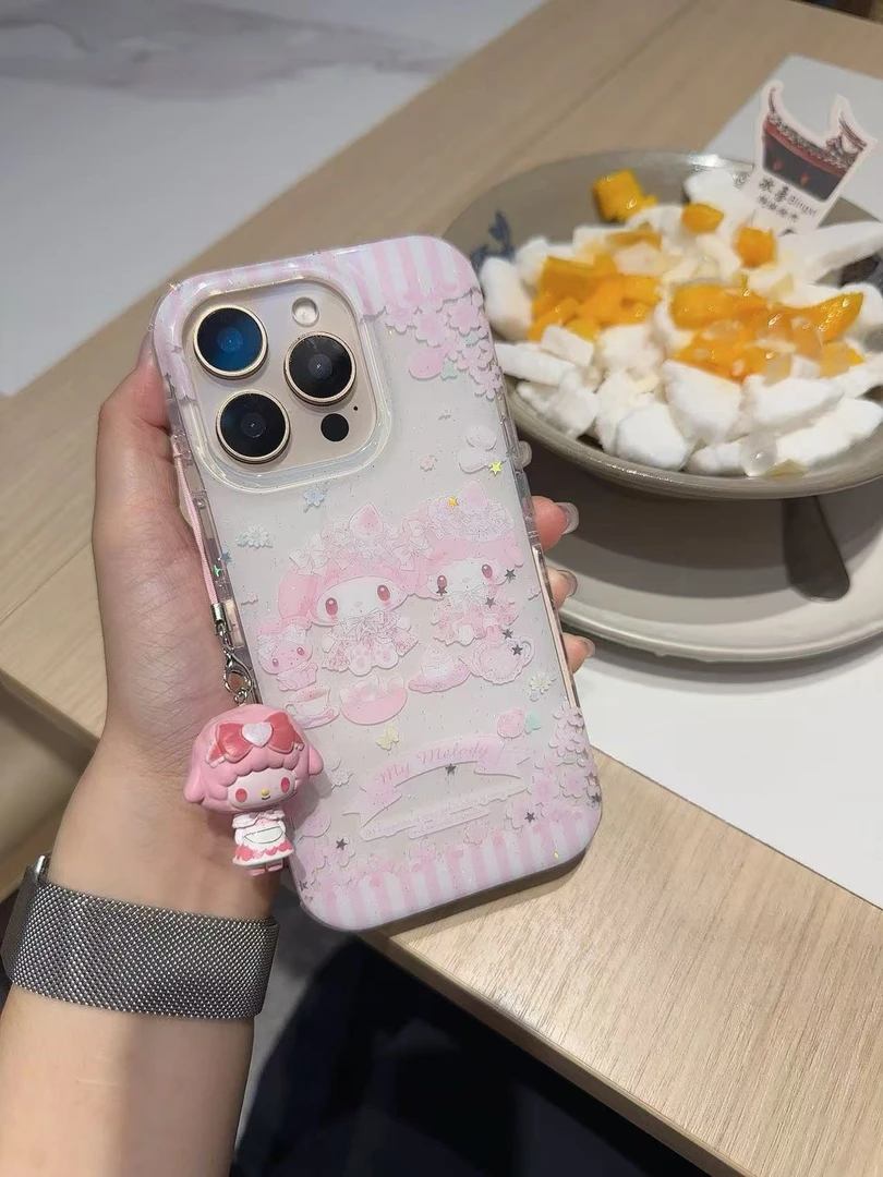 侧边双层草莓美乐蒂iPhone16Promax手机壳1514小红书爆款iPhone13