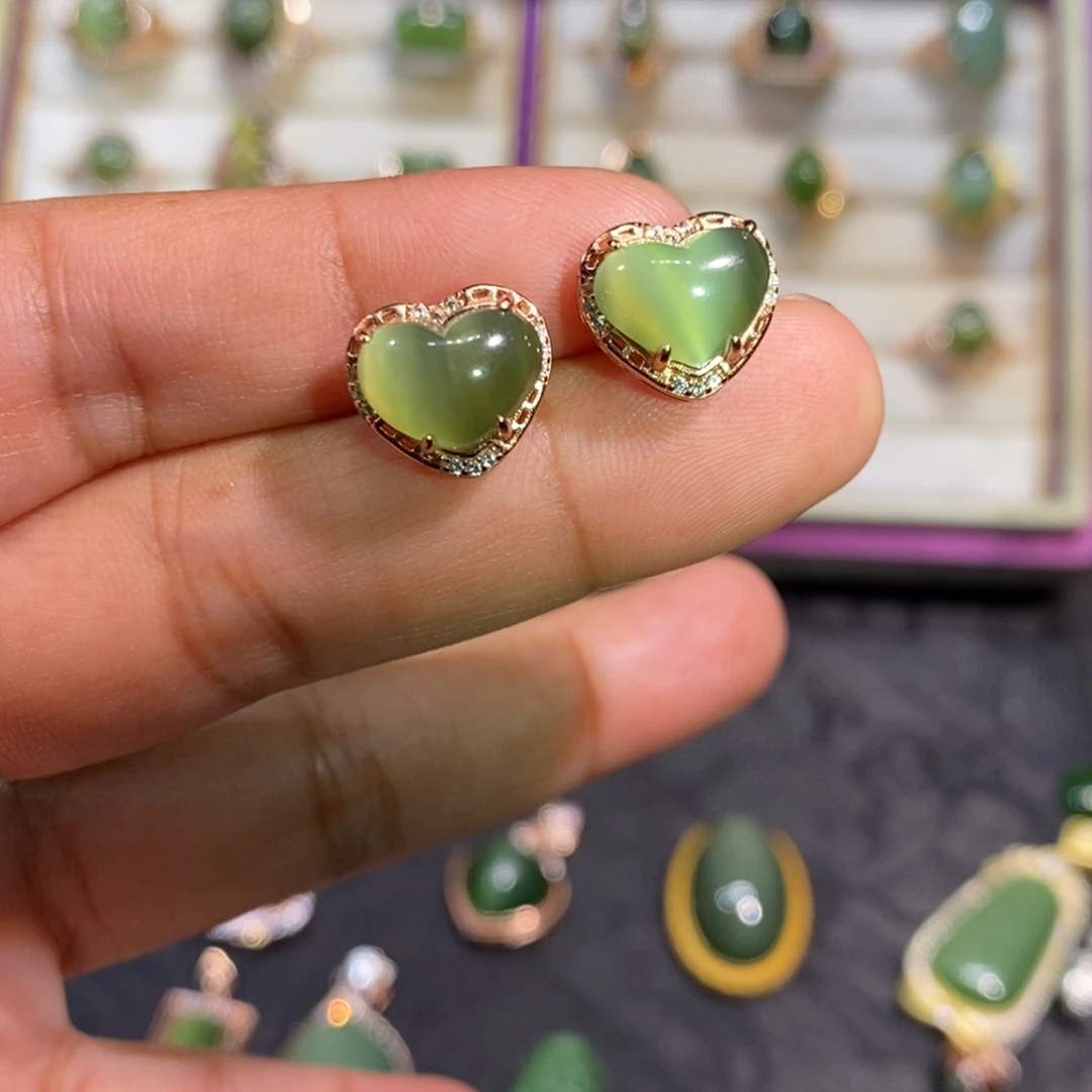 和田玉（碧玉）颈饰银S925镶嵌