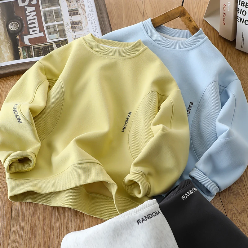 男童帅气卫衣春秋款儿童洋气上衣中大童圆领打底衫春季潮2025新款