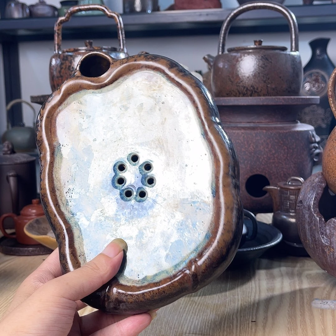 碟紫砂粗陶实用茶盘