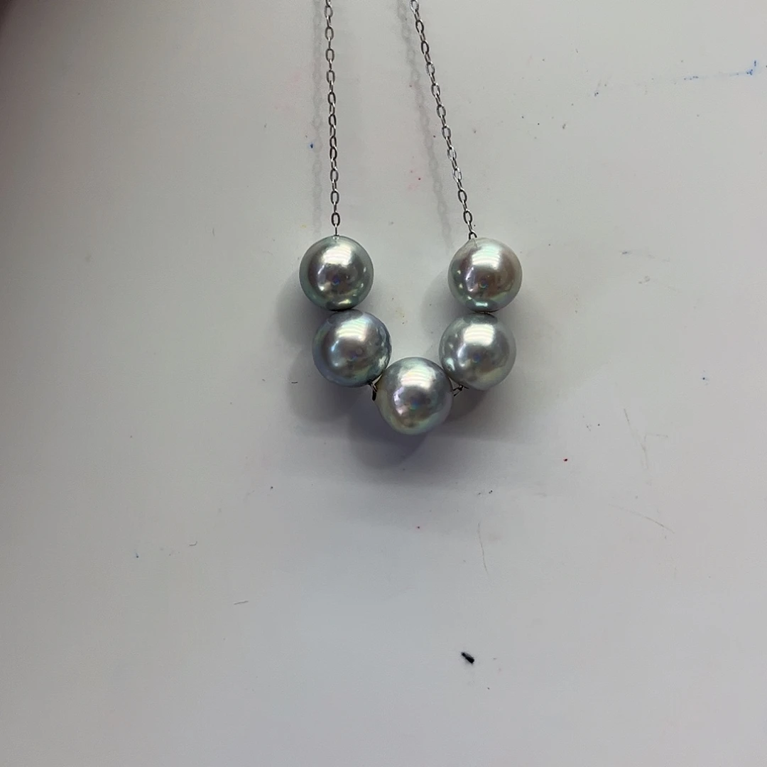 海水珍珠银S925镶嵌颈饰