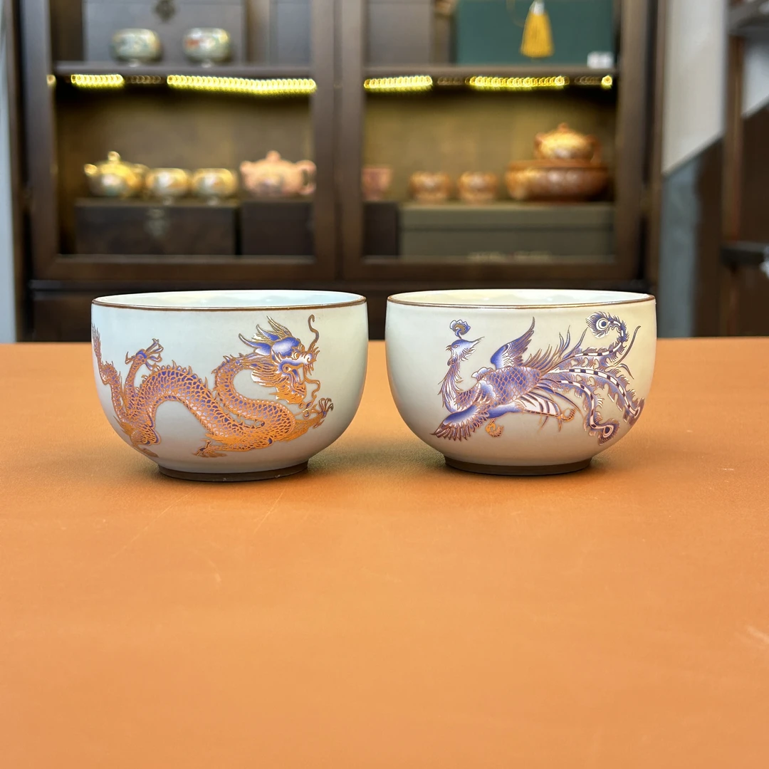 ZH3628-汝窑龙凤对杯