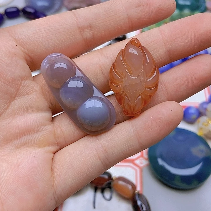 【闪购商品】玛瑙/玉髓未镶嵌珠宝半成品l***兒
