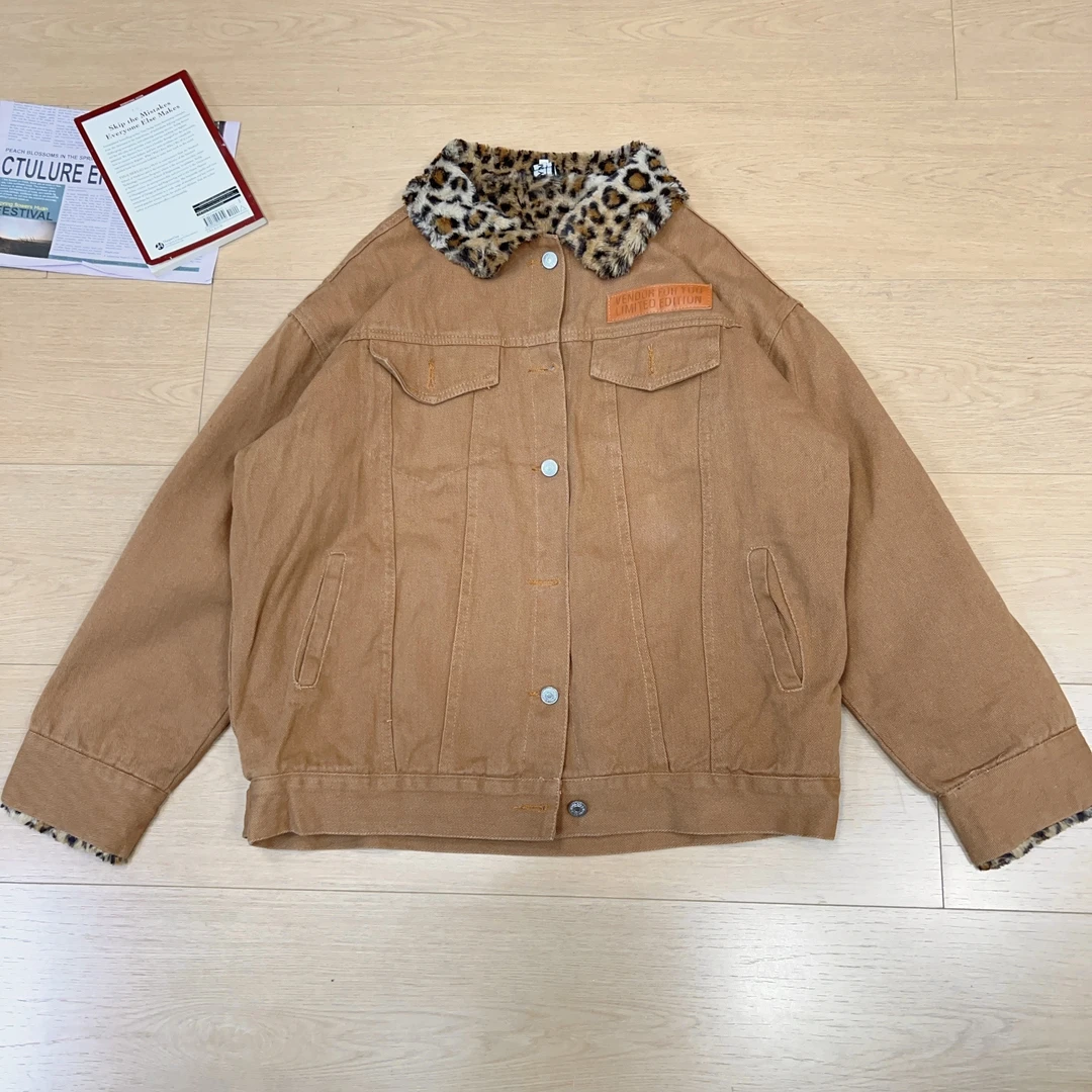 【蟹蟹专属】2025秋冬新款休闲宽松百搭加绒加厚牛仔长袖厚外套1017