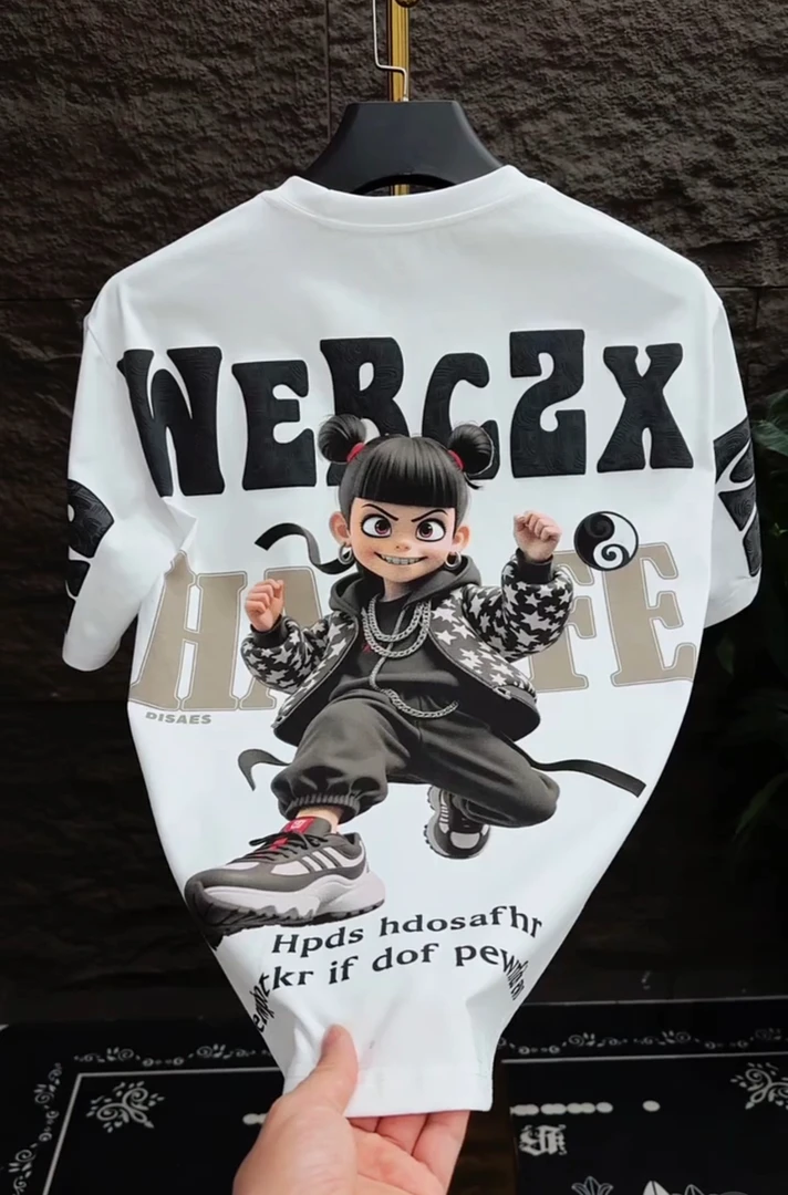 夏季潮流休闲国潮印花短男款t恤时尚青春流行圆领半袖个性帅气