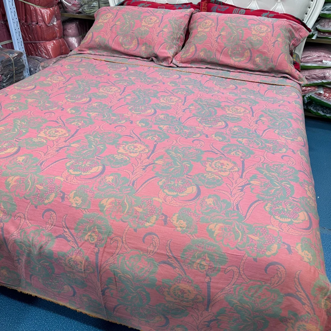 【促销】双层纱A类全棉色织提花 多功能面料床单被套定制床上用品