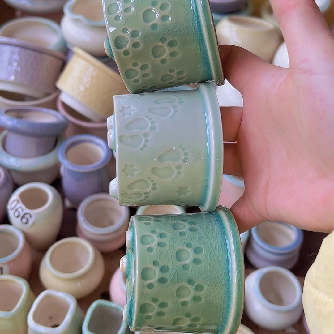 红陶陶瓷花盆当场满12包邮