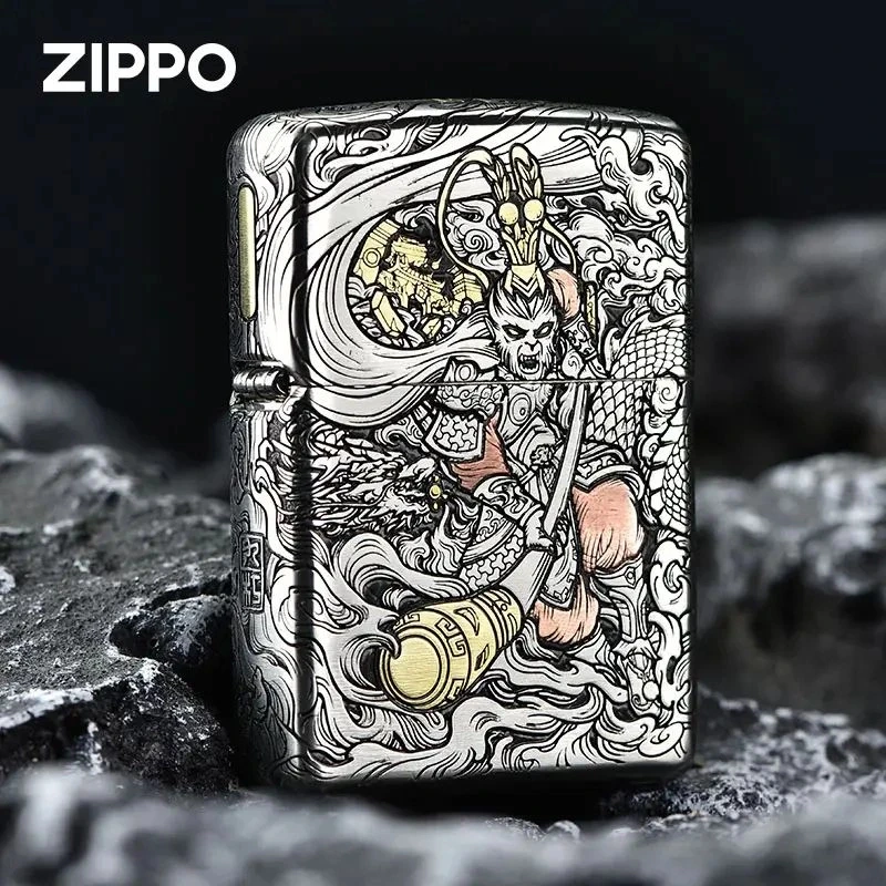 ZIPPO打火机正品/错金银钢机套壳孙悟空齐天大圣【凯亚1】DYJ1