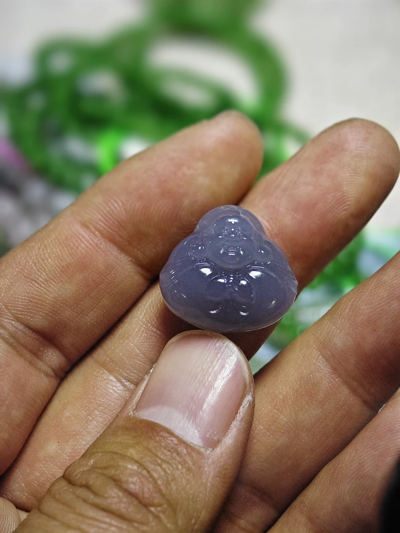 和田玉 紫 抱抱佛公