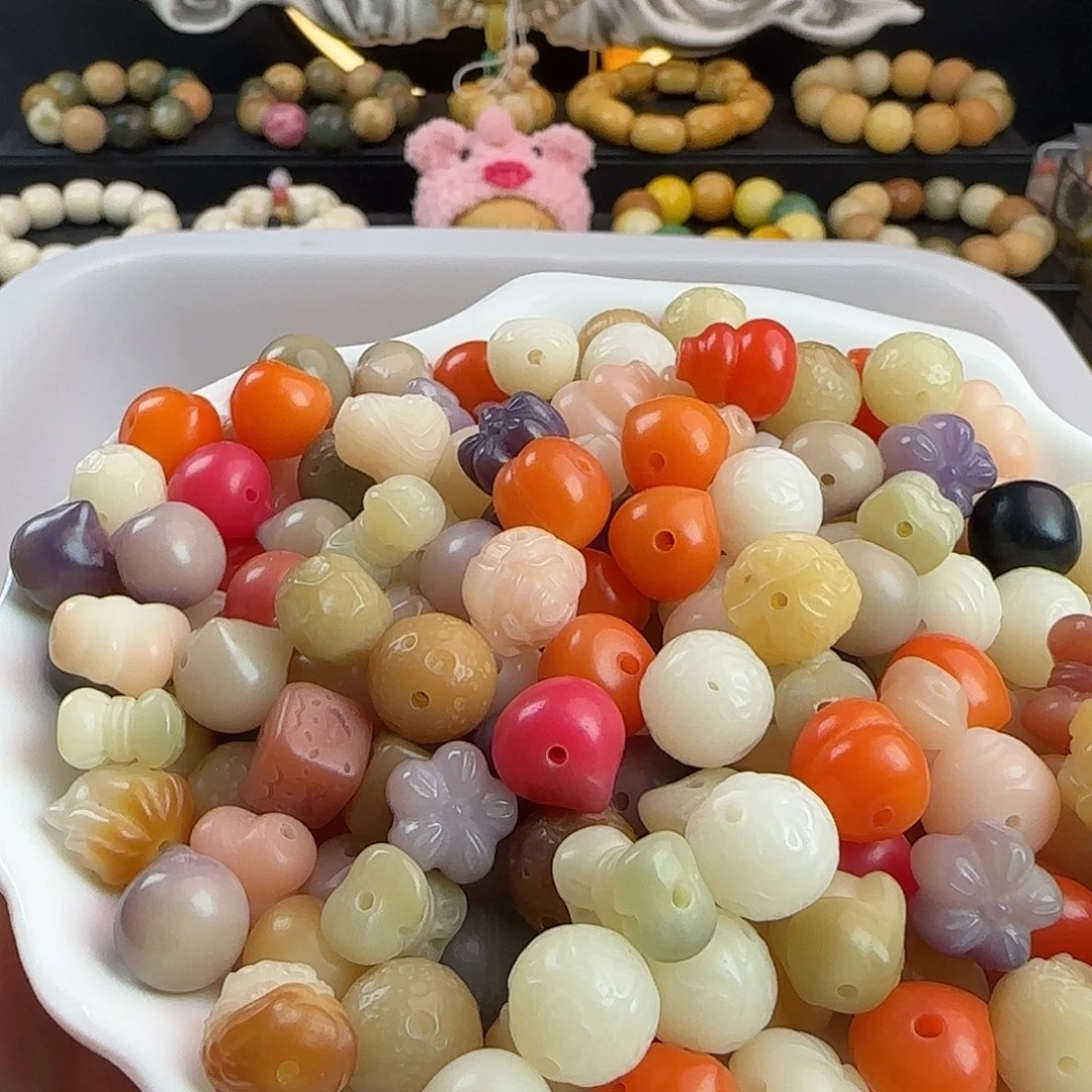 手串菩提根/象牙果卡12雕刻件混锅20颗➕10颗