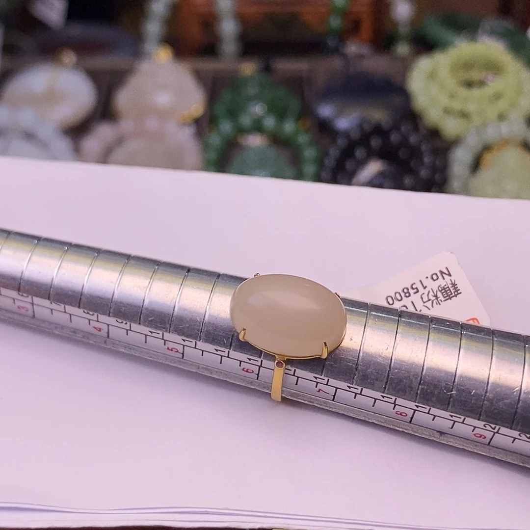 和田玉手镯未镶嵌熟藕粉红粉戒指金镶