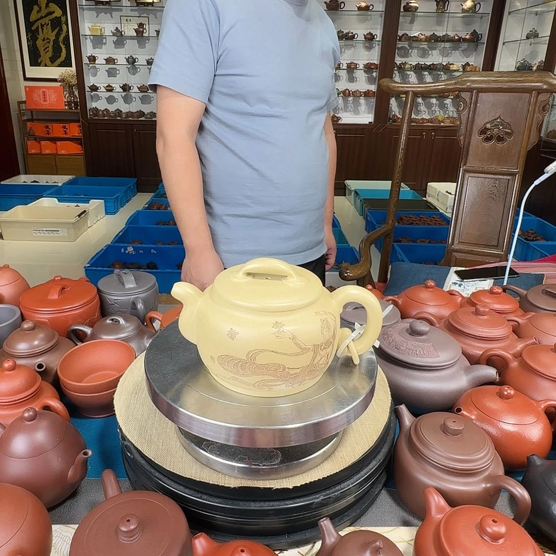 茶壶紫砂飞天本绿
