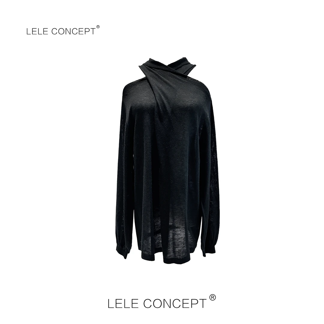 LELE CONCEPT丨【如一】轻奢气质款设计领露肩针织上衣FS25C0049Y