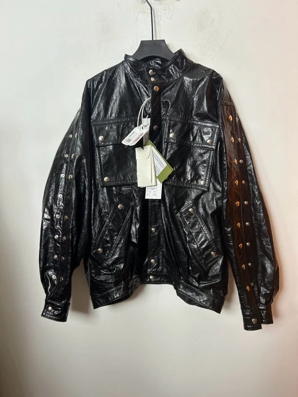 99新 GUCCI/古驰 古驰gucci黑色皮衣外套99新