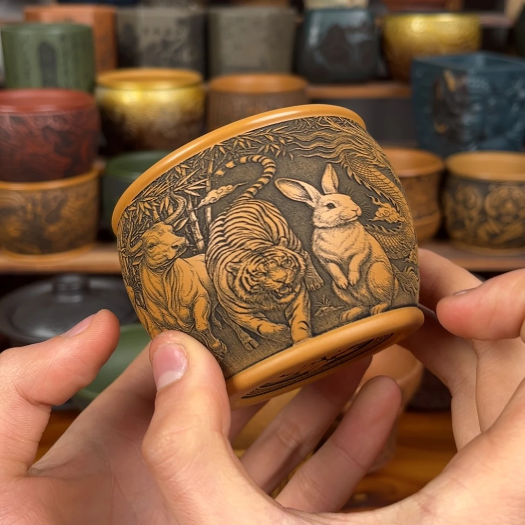 茶杯紫砂宜兴原矿紫砂杯