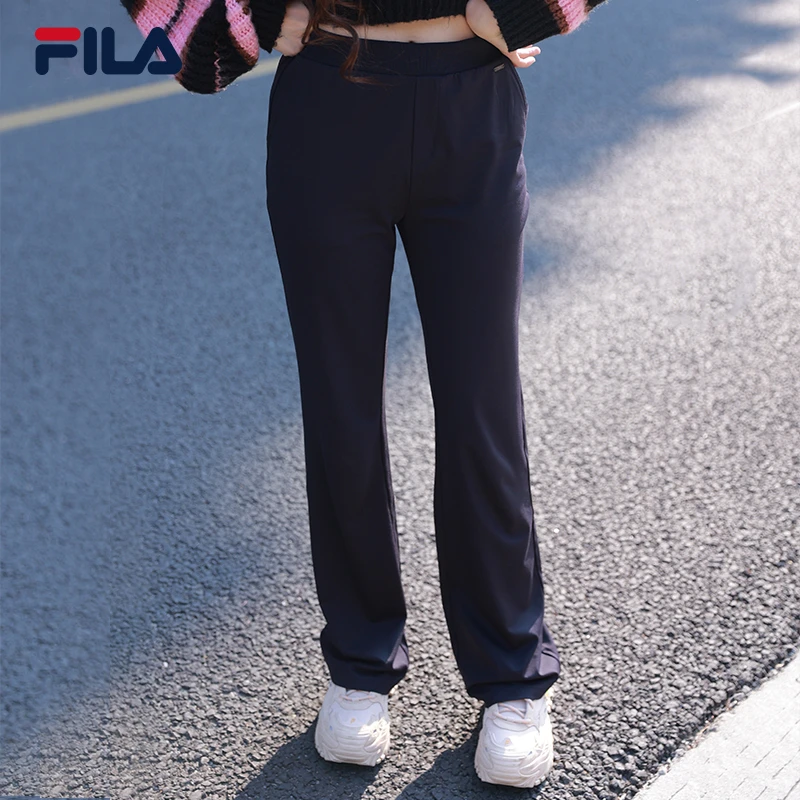 Fila斐乐女装【凉感面料】2025新款春夏微喇运动休闲长裤F11W523602