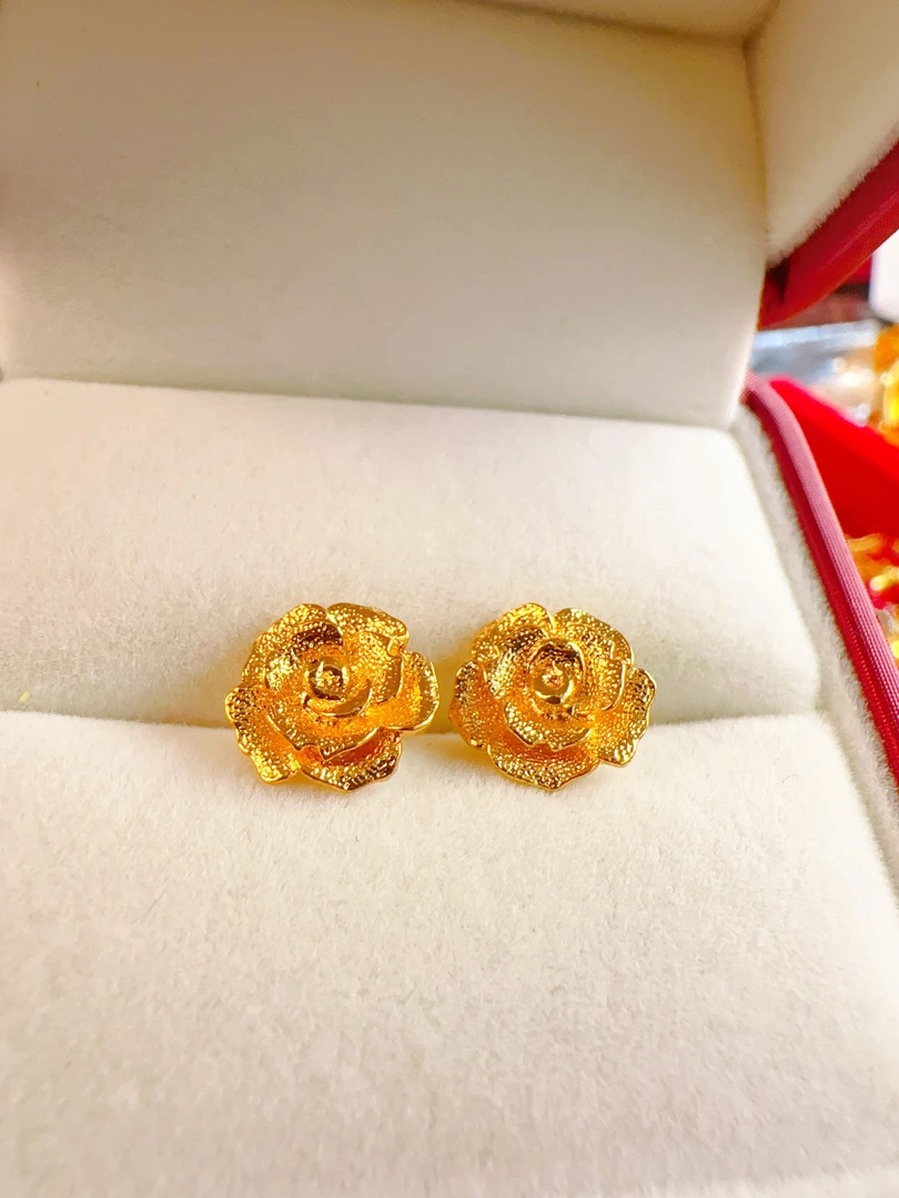 耳饰 精工带刺玫瑰耳钉40105