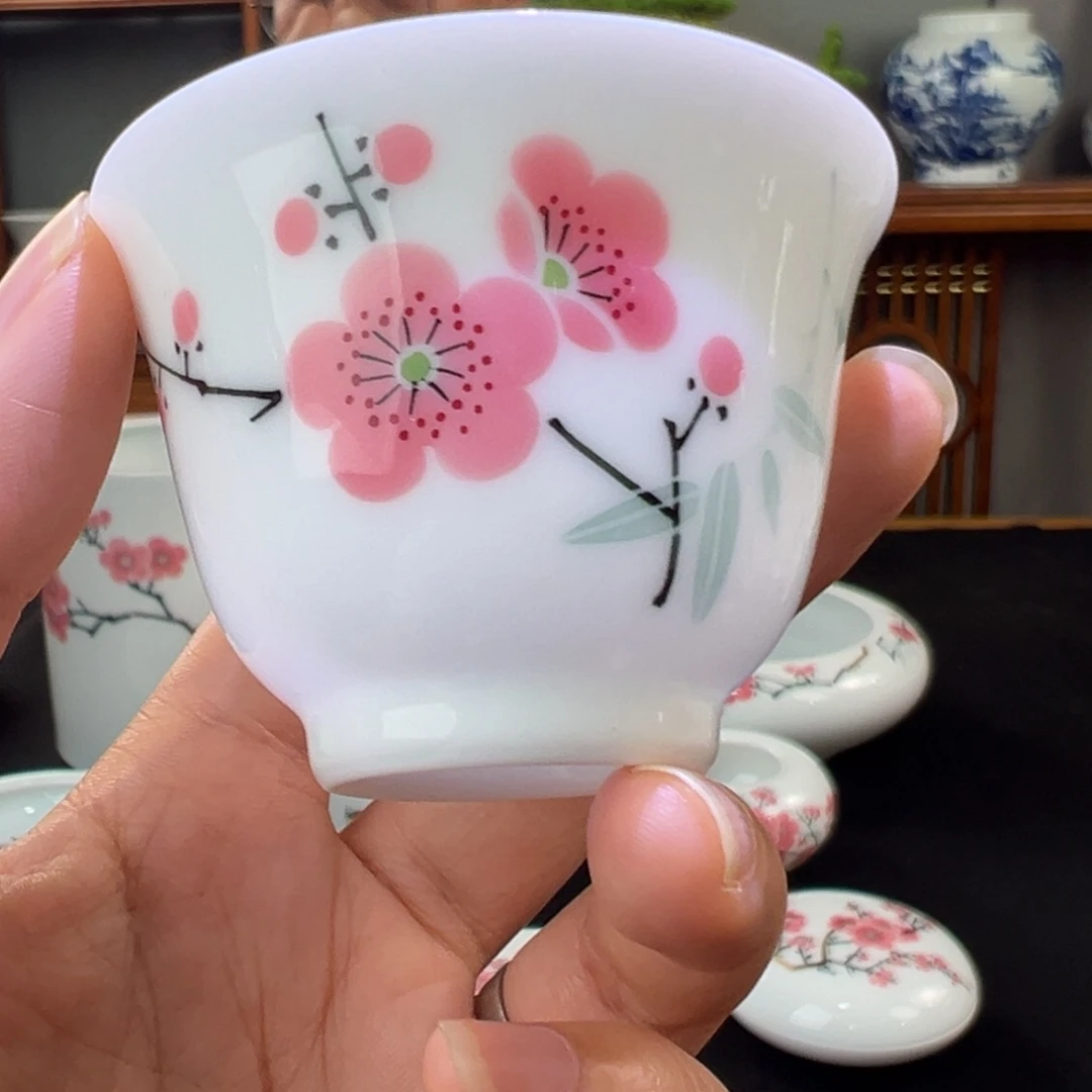 滑石子 红梅小撇口杯